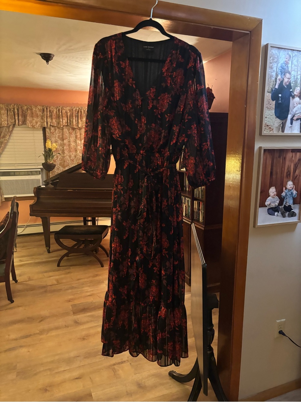 Beautiful Red Floral Holiday Dress